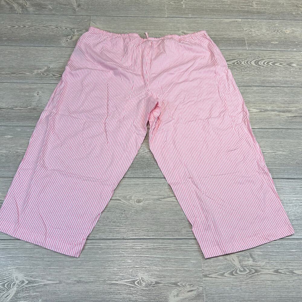 NWT Lauren Ralph Lauren Pink White Striped Cotton Pajama Set 1X - Picture 6 of 9